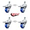 Service Caster 3.5 Inch Blue Polyurethane Swivel 1/2 Inch Stem Caster Set with Total Lock Brake SCC-TSTTL20S3514-PPUB-BLUE-121315-4 - alternate 4